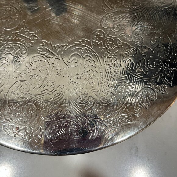 Vintage Brass and Silver Silver Plated Etched Floral Scroll-work Pattern Lot (5) - Picture 16 of 16